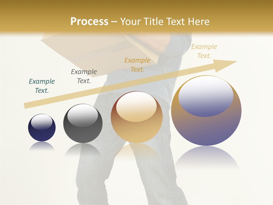 Tired Young Man Holding Cardboards. Looking At Camera. Gray Background, Whole Body PowerPoint Template