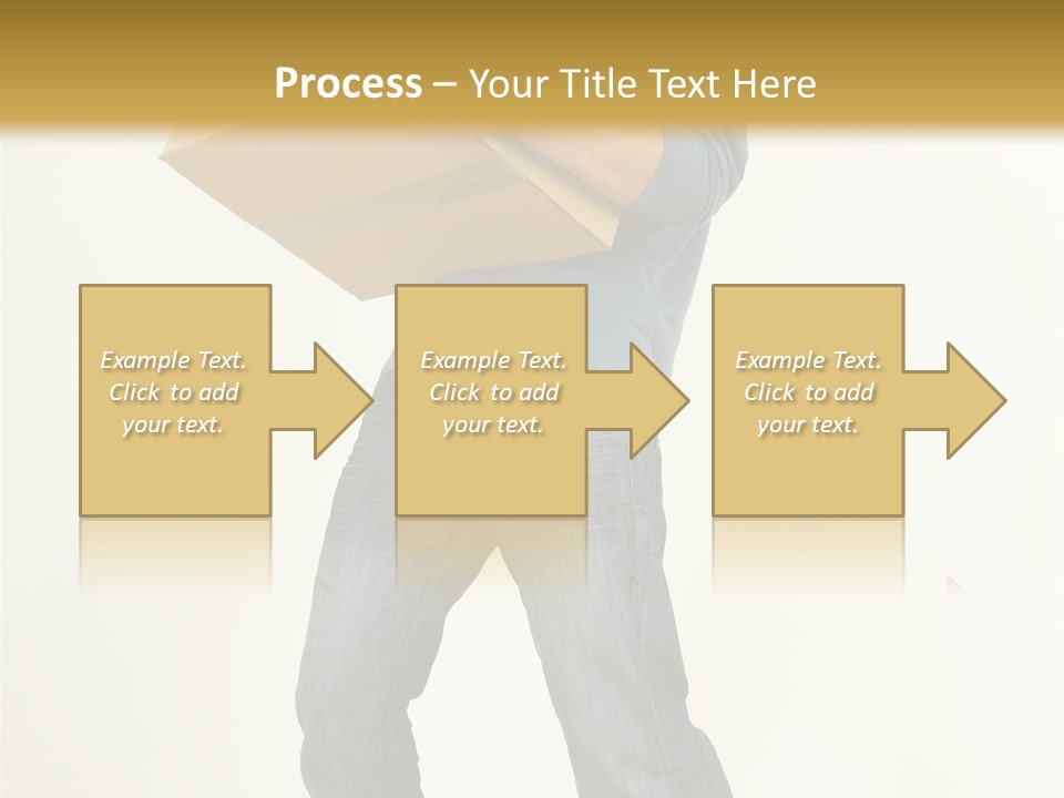 Tired Young Man Holding Cardboards. Looking At Camera. Gray Background, Whole Body PowerPoint Template