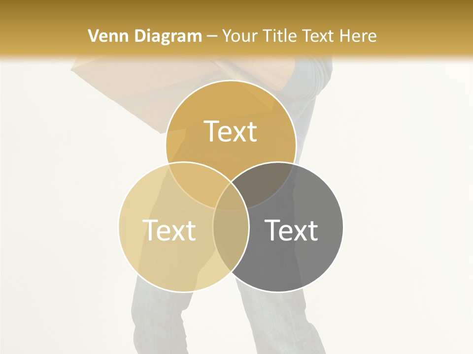 Tired Young Man Holding Cardboards. Looking At Camera. Gray Background, Whole Body PowerPoint Template