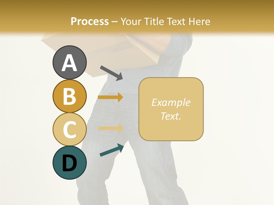 Tired Young Man Holding Cardboards. Looking At Camera. Gray Background, Whole Body PowerPoint Template