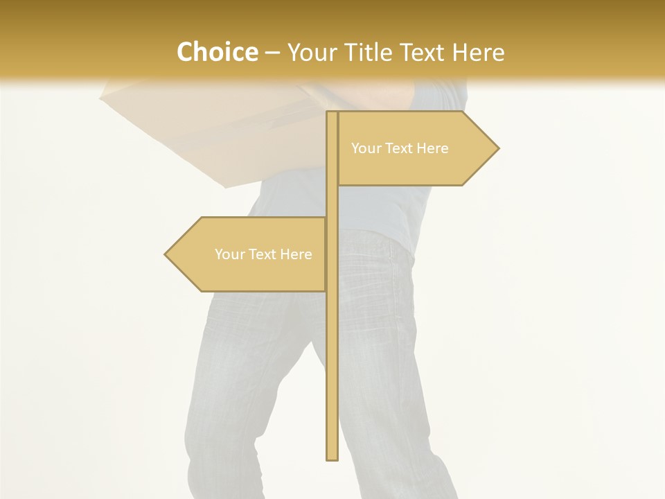 Tired Young Man Holding Cardboards. Looking At Camera. Gray Background, Whole Body PowerPoint Template