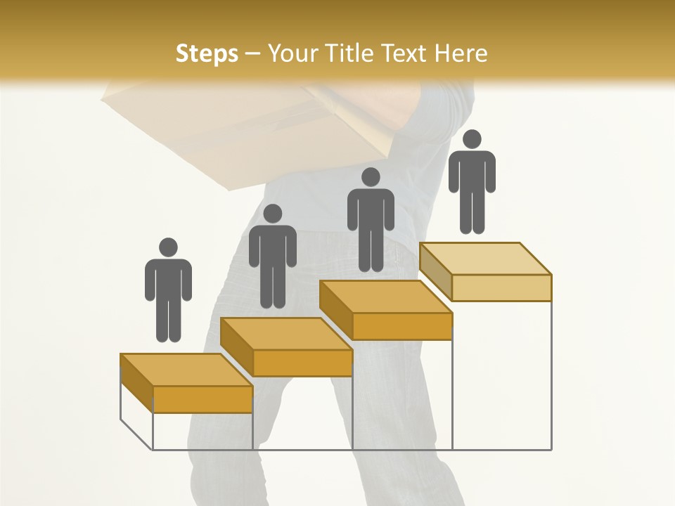 Tired Young Man Holding Cardboards. Looking At Camera. Gray Background, Whole Body PowerPoint Template