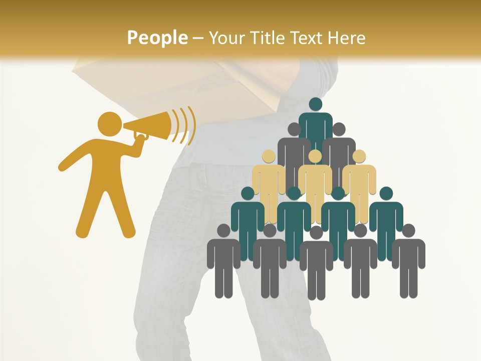 Tired Young Man Holding Cardboards. Looking At Camera. Gray Background, Whole Body PowerPoint Template