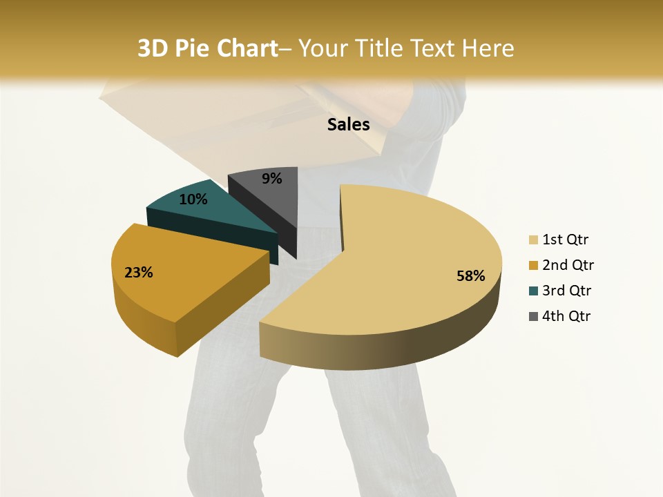 Tired Young Man Holding Cardboards. Looking At Camera. Gray Background, Whole Body PowerPoint Template
