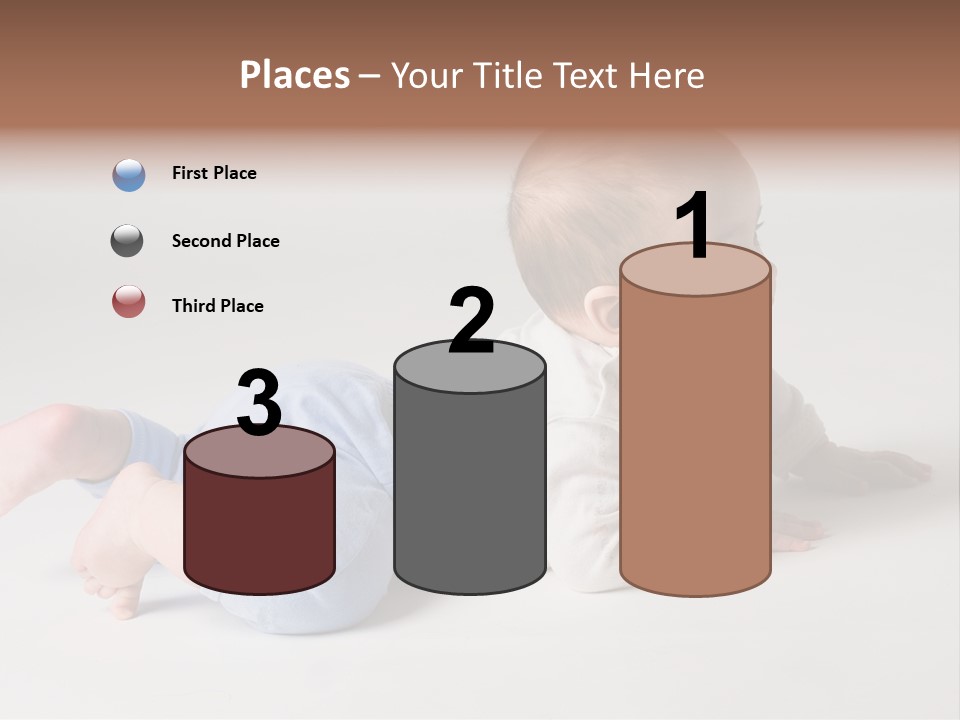 Isolated 6 Months Baby Crowls Up PowerPoint Template