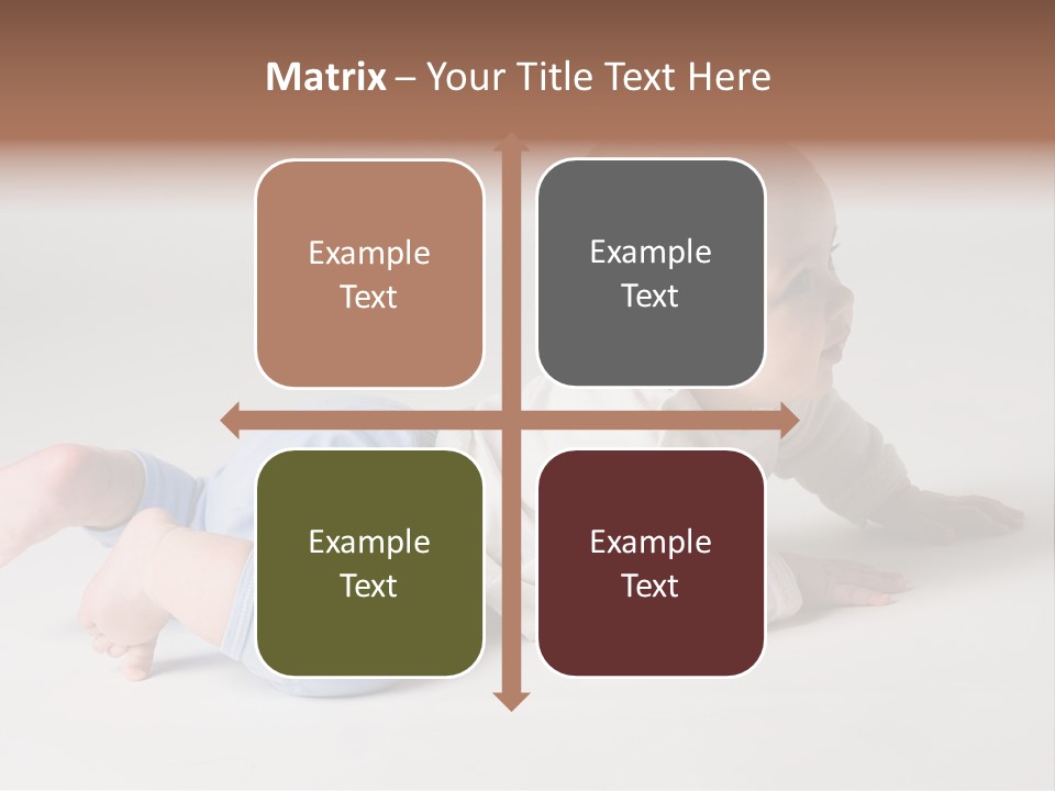 Isolated 6 Months Baby Crowls Up PowerPoint Template