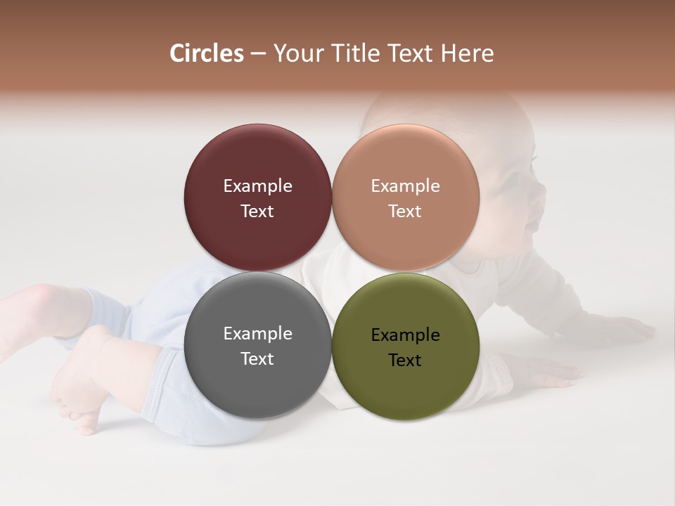 Isolated 6 Months Baby Crowls Up PowerPoint Template