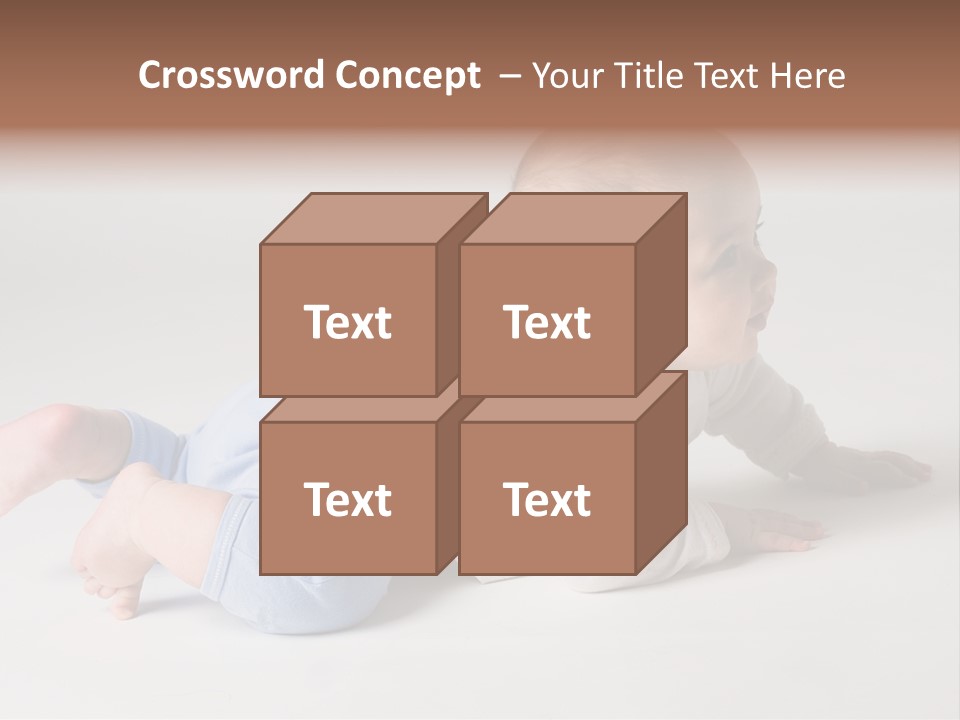 Isolated 6 Months Baby Crowls Up PowerPoint Template
