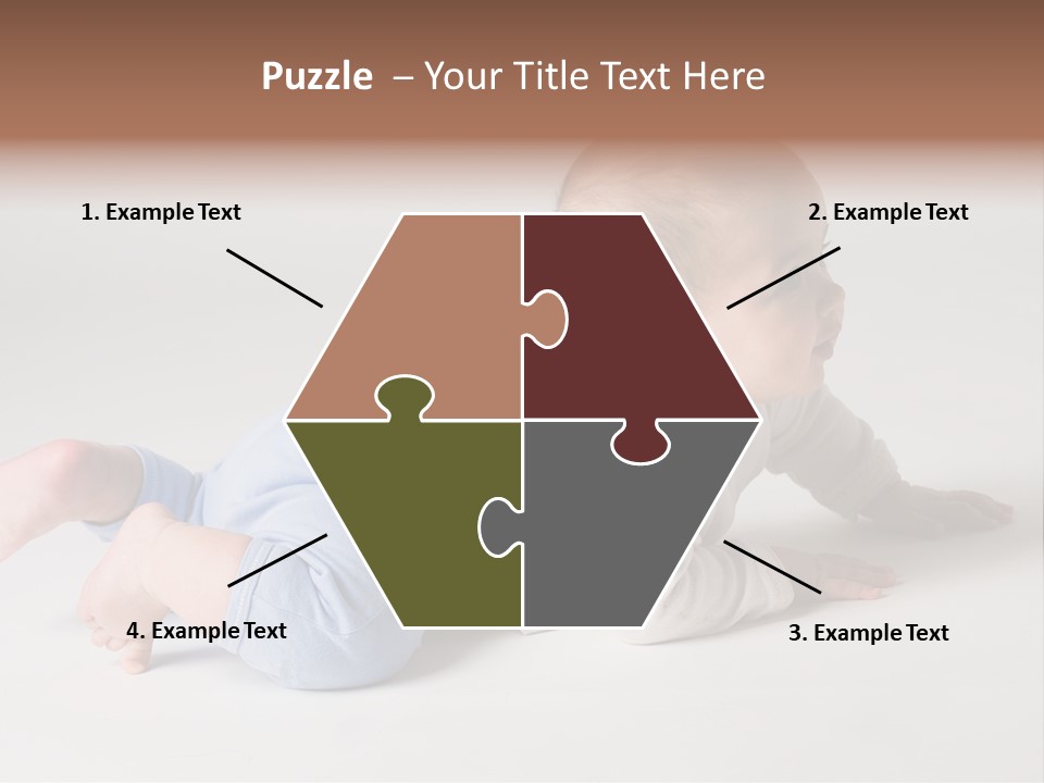 Isolated 6 Months Baby Crowls Up PowerPoint Template