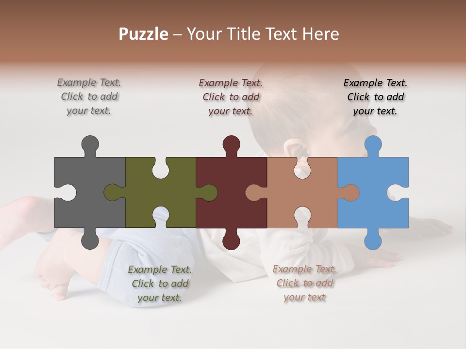 Isolated 6 Months Baby Crowls Up PowerPoint Template