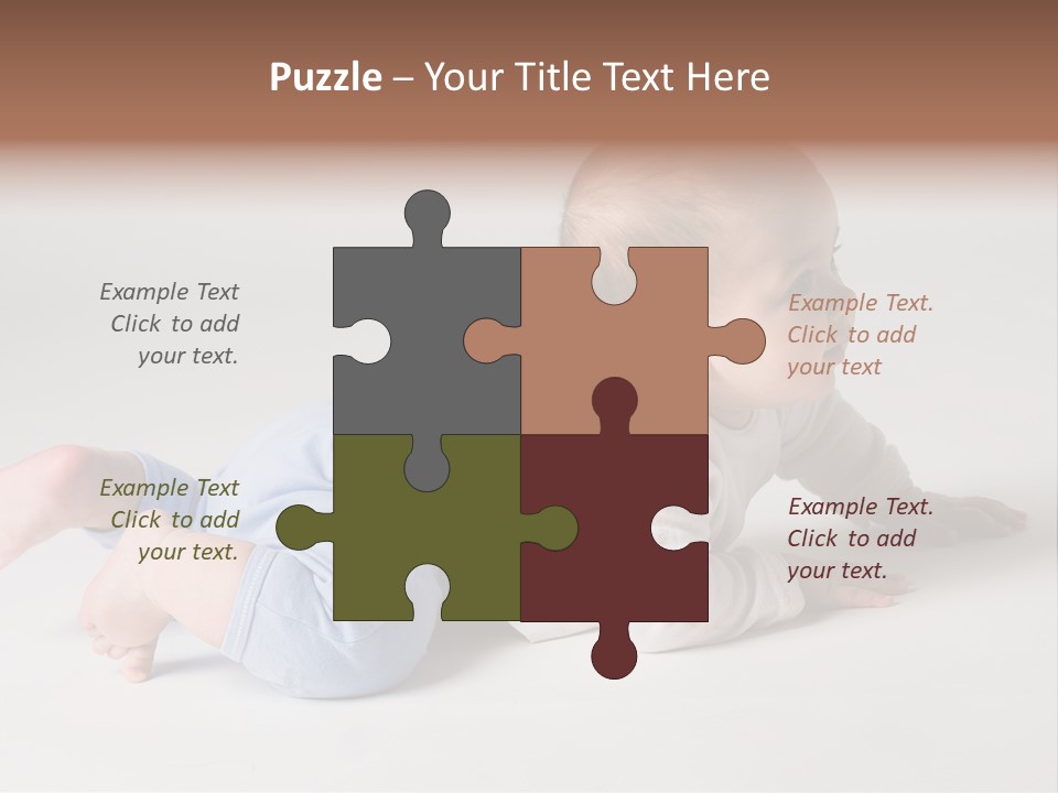 Isolated 6 Months Baby Crowls Up PowerPoint Template