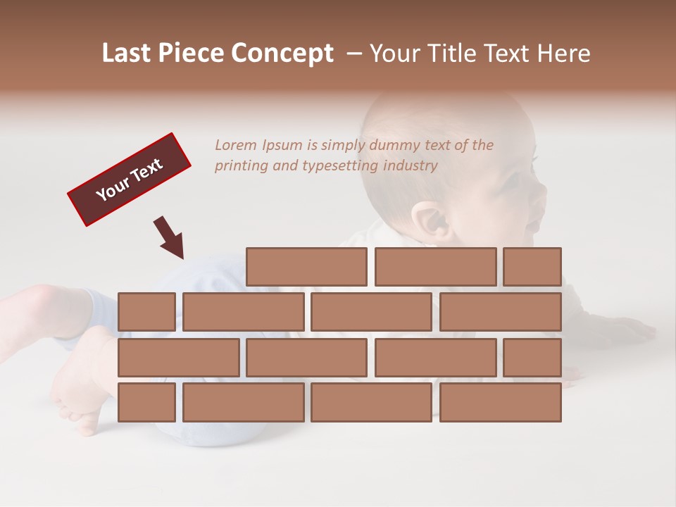 Isolated 6 Months Baby Crowls Up PowerPoint Template