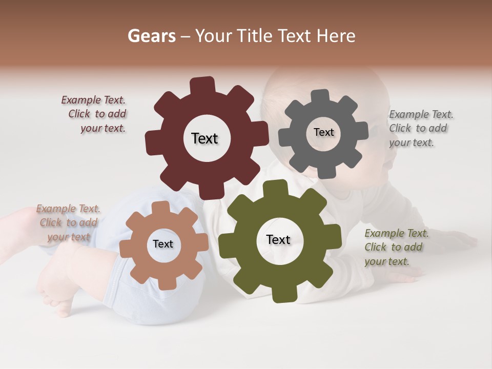 Isolated 6 Months Baby Crowls Up PowerPoint Template