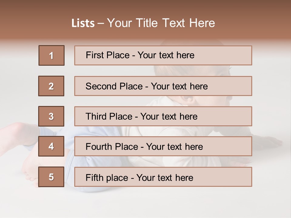 Isolated 6 Months Baby Crowls Up PowerPoint Template