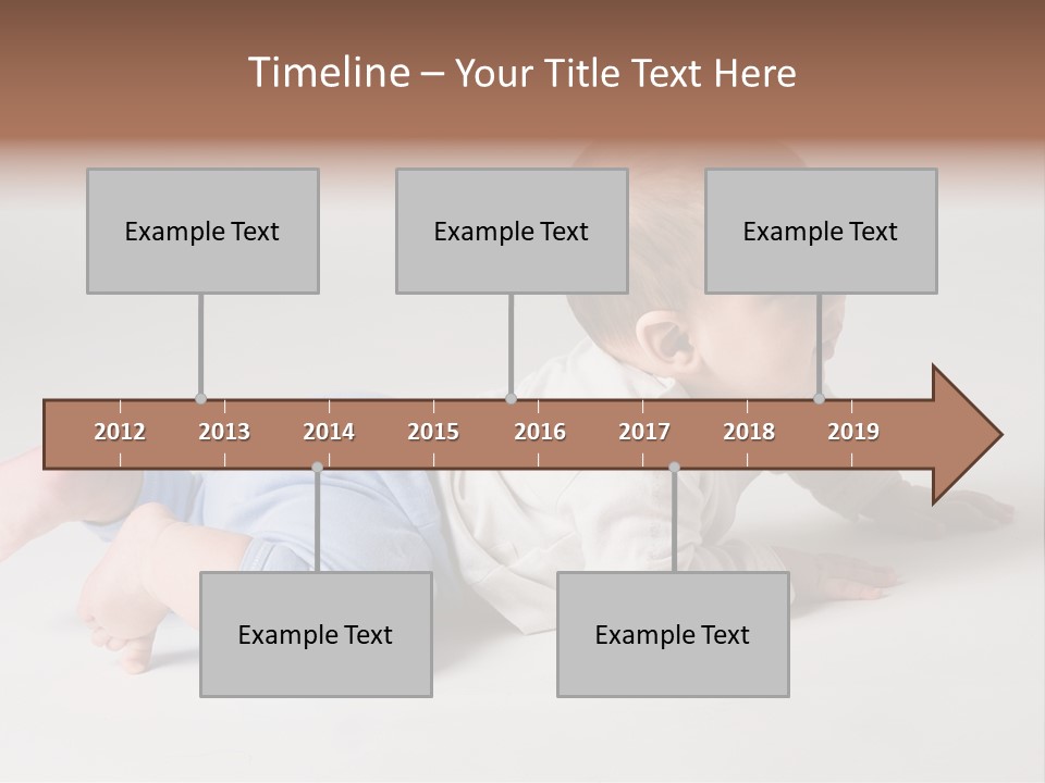 Isolated 6 Months Baby Crowls Up PowerPoint Template