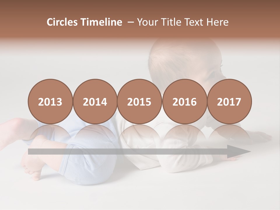 Isolated 6 Months Baby Crowls Up PowerPoint Template