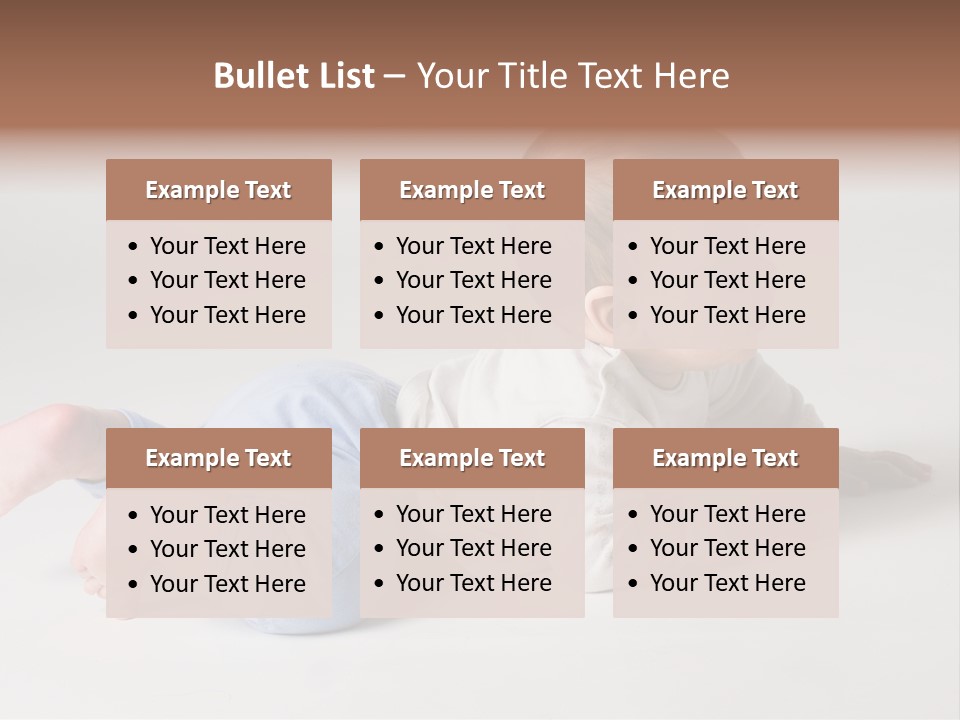Isolated 6 Months Baby Crowls Up PowerPoint Template