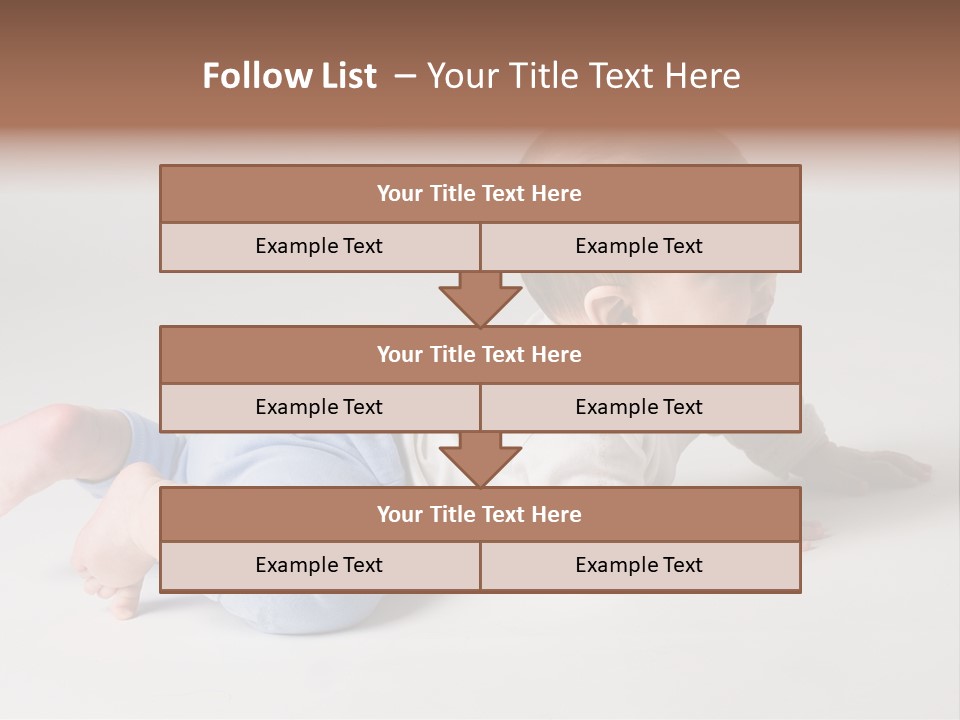 Isolated 6 Months Baby Crowls Up PowerPoint Template