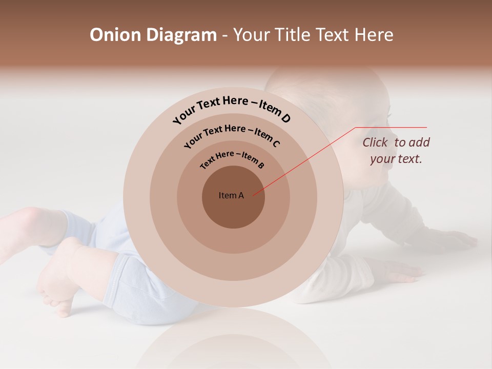 Isolated 6 Months Baby Crowls Up PowerPoint Template