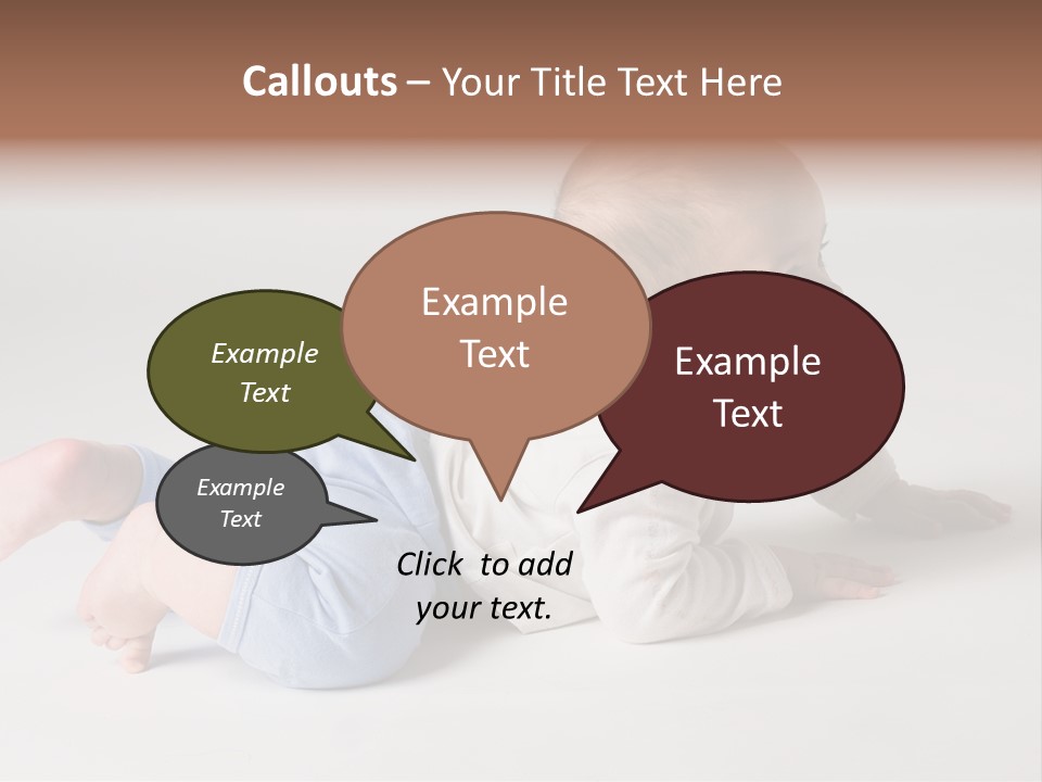 Isolated 6 Months Baby Crowls Up PowerPoint Template