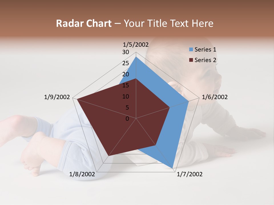 Isolated 6 Months Baby Crowls Up PowerPoint Template