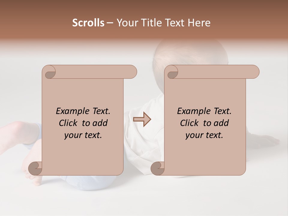 Isolated 6 Months Baby Crowls Up PowerPoint Template