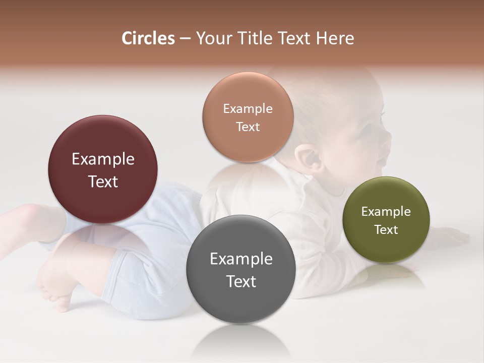 Isolated 6 Months Baby Crowls Up PowerPoint Template