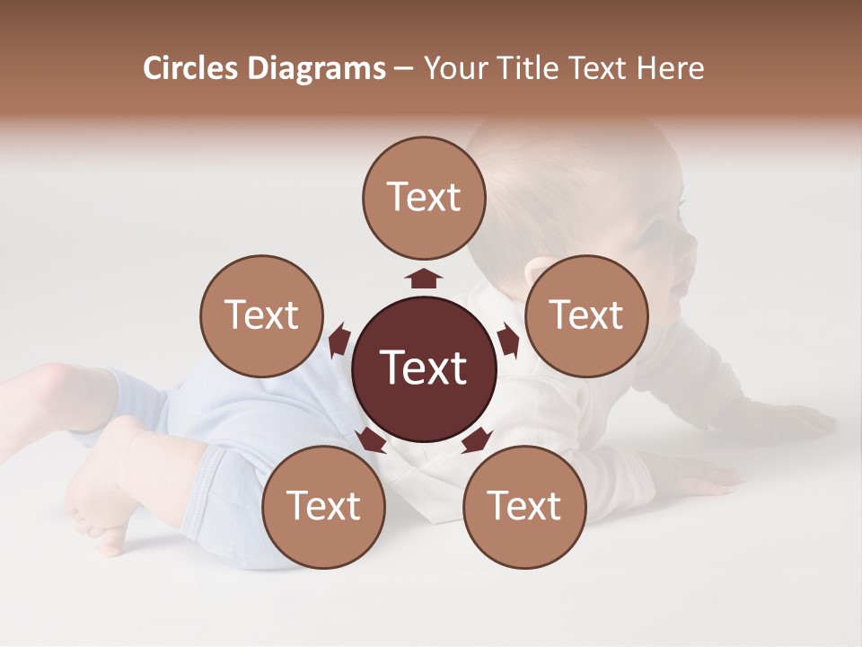 Isolated 6 Months Baby Crowls Up PowerPoint Template