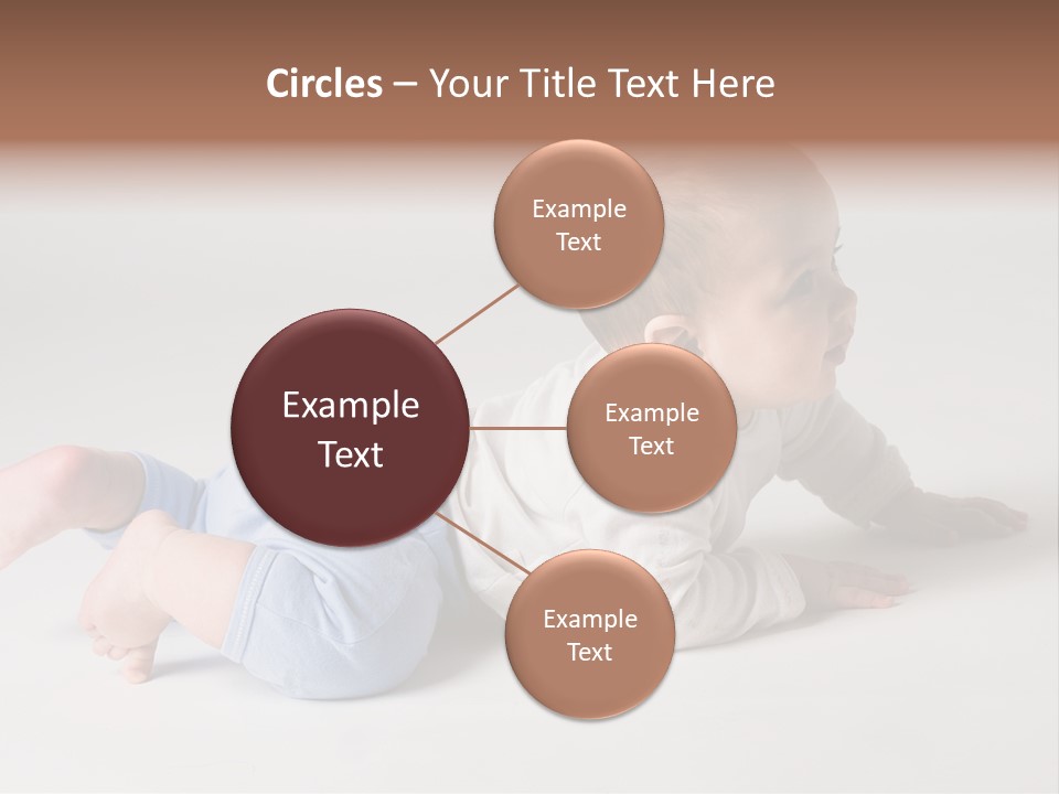 Isolated 6 Months Baby Crowls Up PowerPoint Template