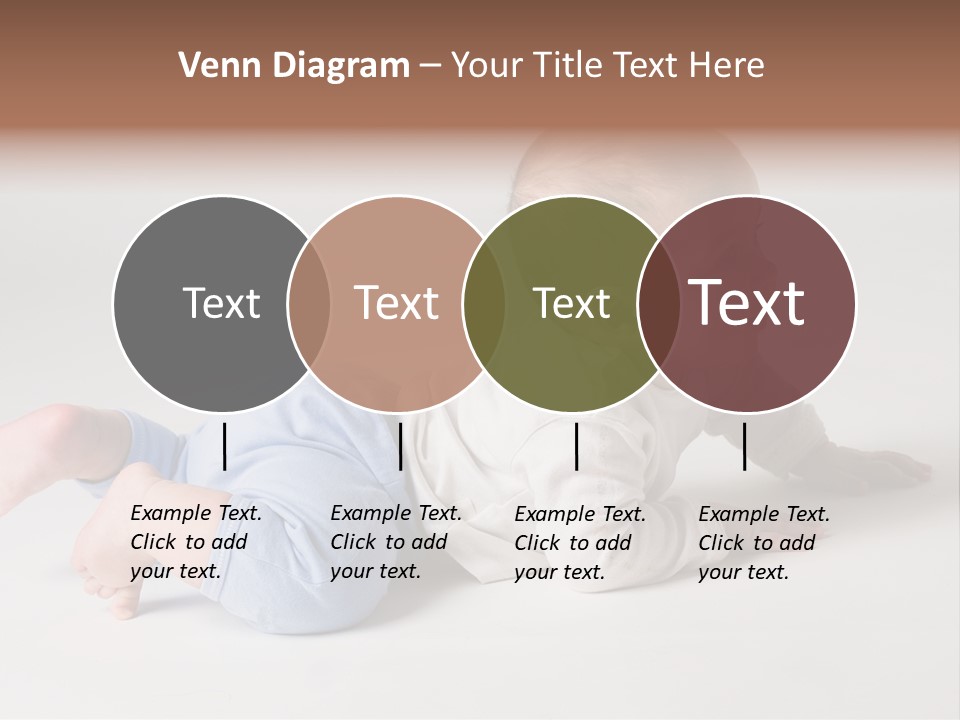 Isolated 6 Months Baby Crowls Up PowerPoint Template