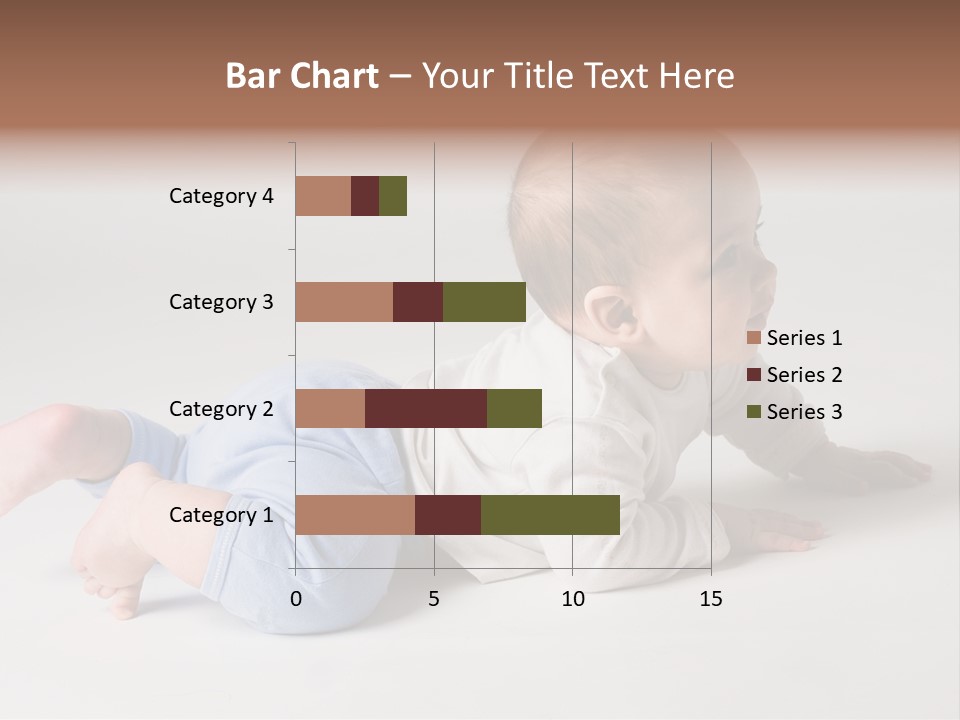 Isolated 6 Months Baby Crowls Up PowerPoint Template