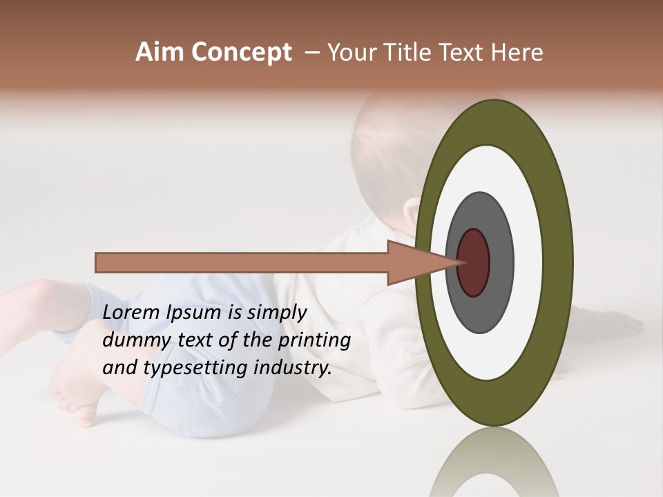 Isolated 6 Months Baby Crowls Up PowerPoint Template