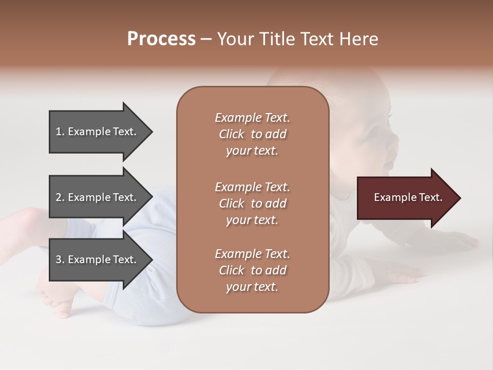 Isolated 6 Months Baby Crowls Up PowerPoint Template