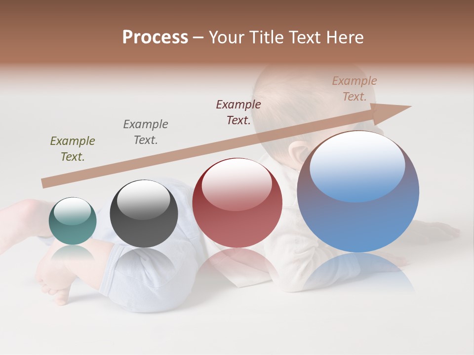 Isolated 6 Months Baby Crowls Up PowerPoint Template