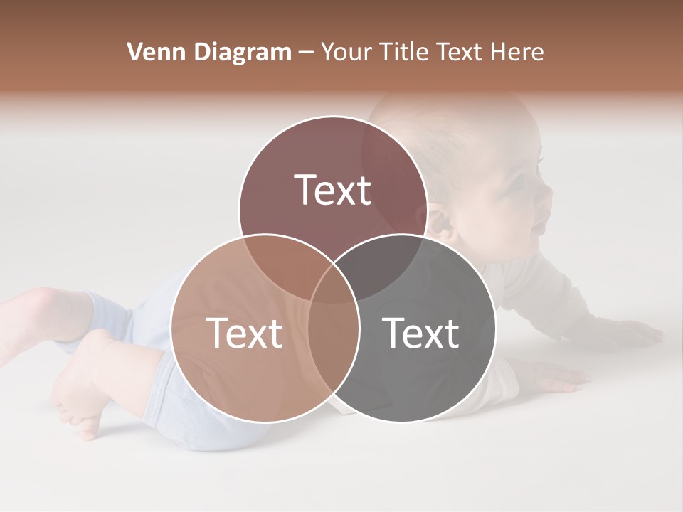 Isolated 6 Months Baby Crowls Up PowerPoint Template