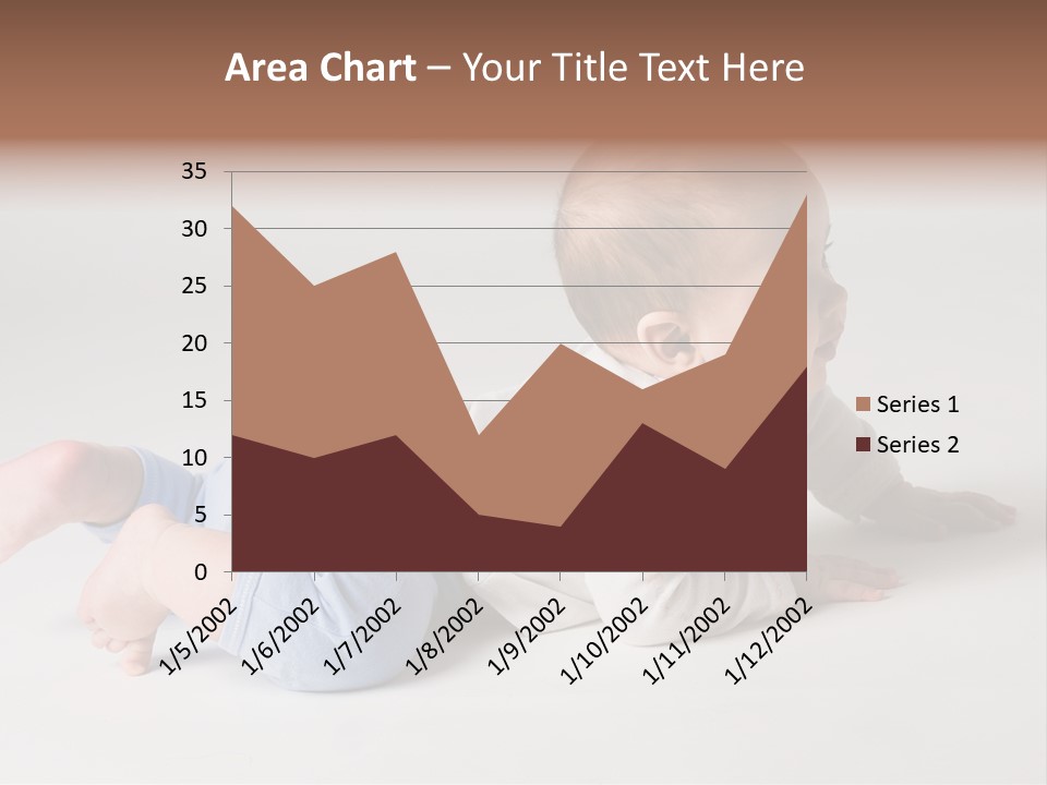 Isolated 6 Months Baby Crowls Up PowerPoint Template