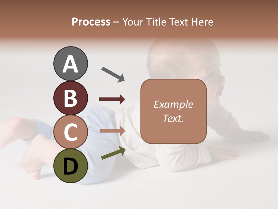 Isolated 6 Months Baby Crowls Up PowerPoint Template