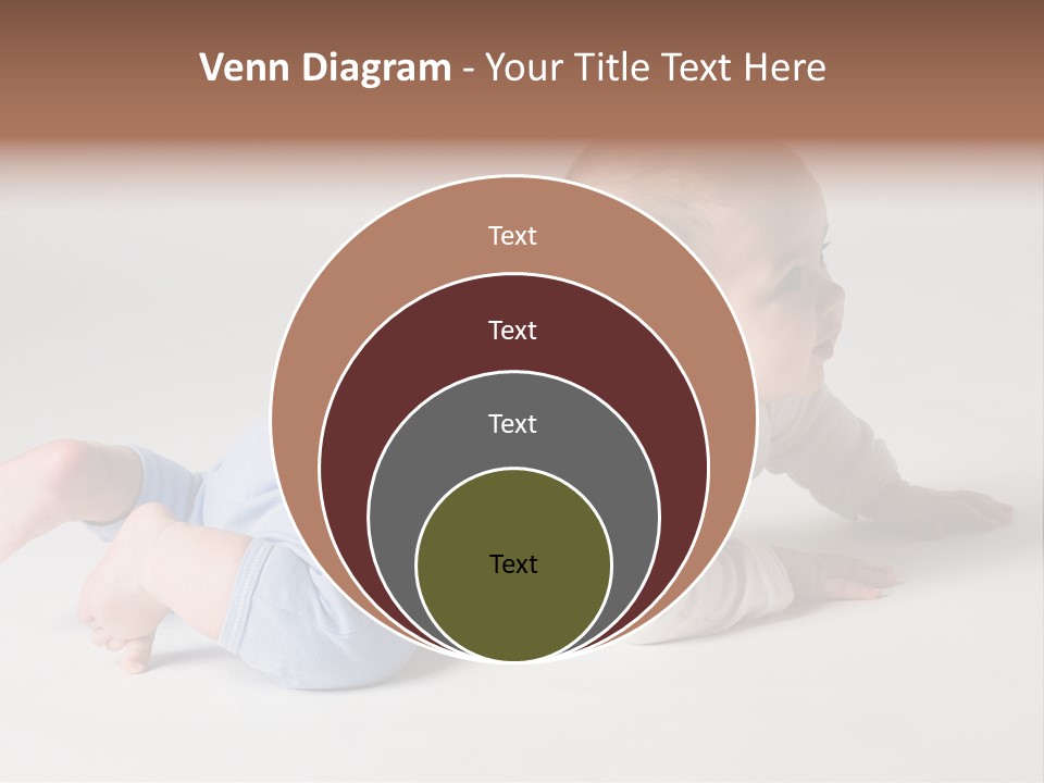 Isolated 6 Months Baby Crowls Up PowerPoint Template