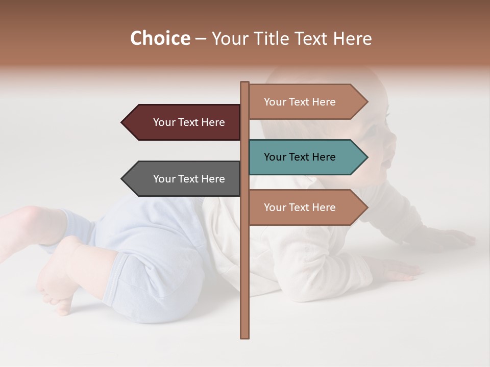 Isolated 6 Months Baby Crowls Up PowerPoint Template