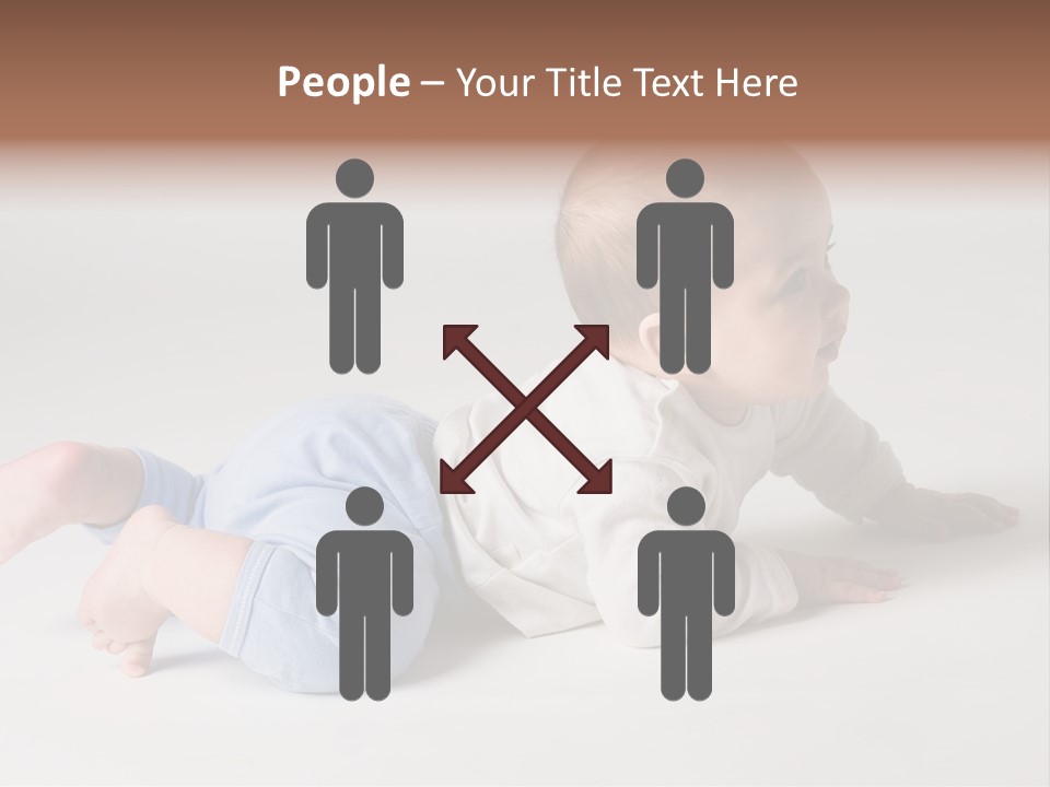 Isolated 6 Months Baby Crowls Up PowerPoint Template