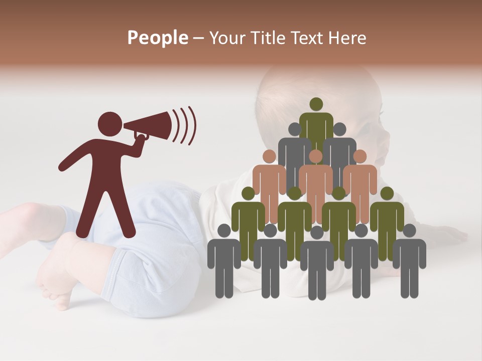 Isolated 6 Months Baby Crowls Up PowerPoint Template