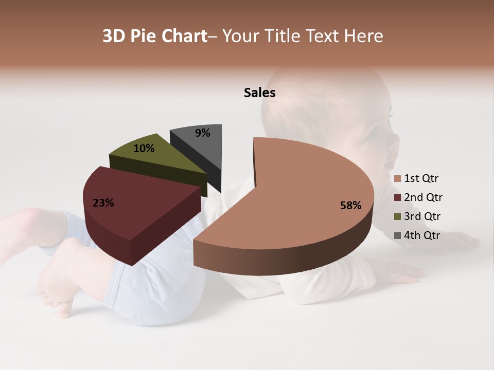 Isolated 6 Months Baby Crowls Up PowerPoint Template