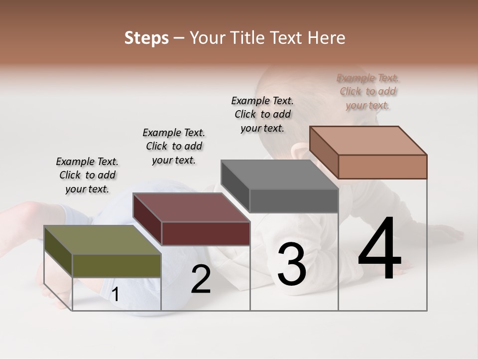 Isolated 6 Months Baby Crowls Up PowerPoint Template