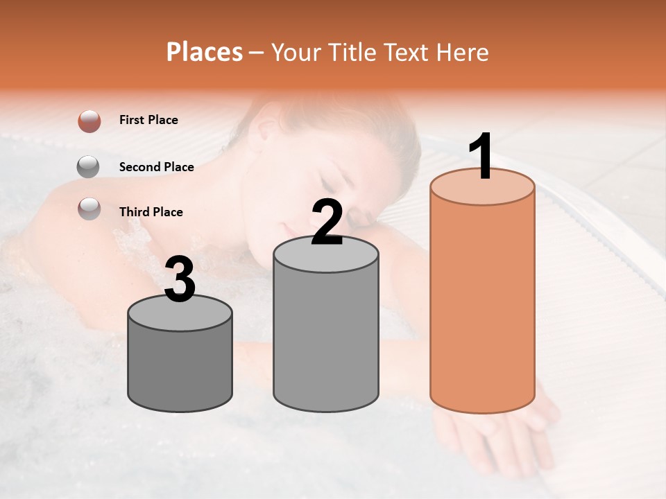 Pretty Blond Woman Relaxing In The Whirlpool PowerPoint Template