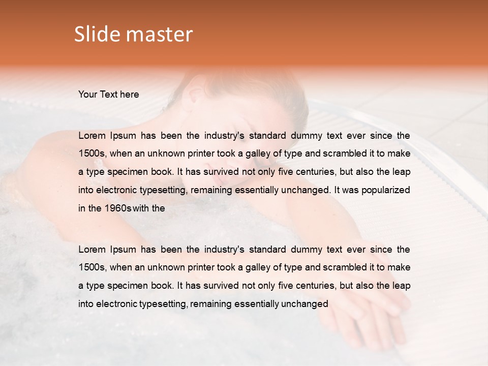 Pretty Blond Woman Relaxing In The Whirlpool PowerPoint Template