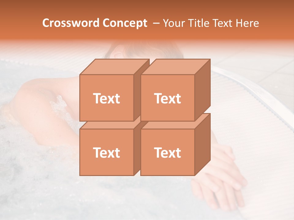 Pretty Blond Woman Relaxing In The Whirlpool PowerPoint Template