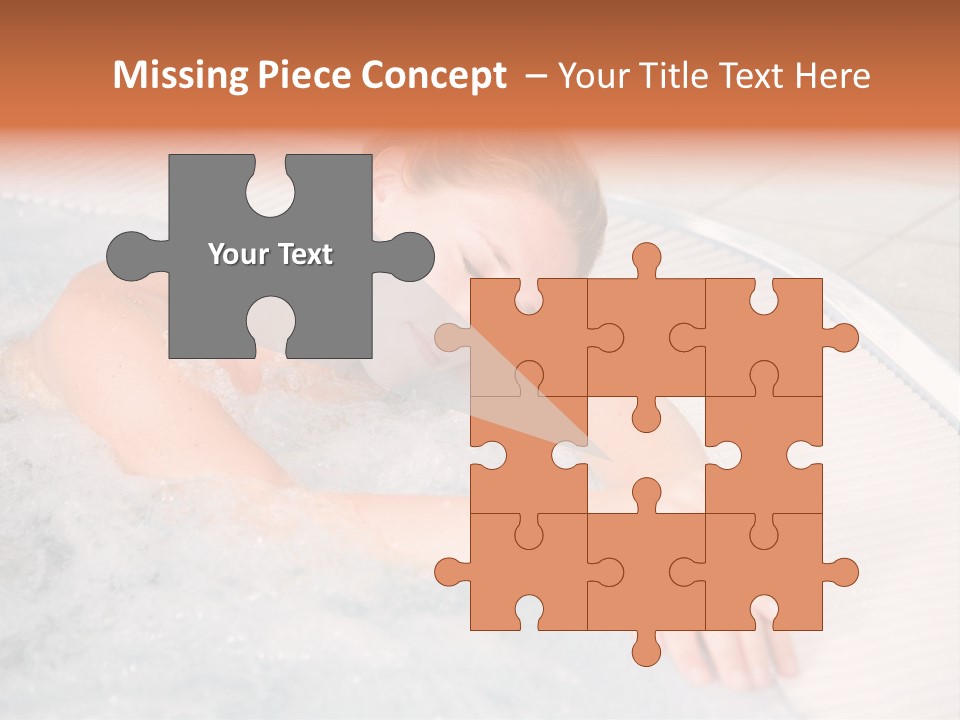 Pretty Blond Woman Relaxing In The Whirlpool PowerPoint Template