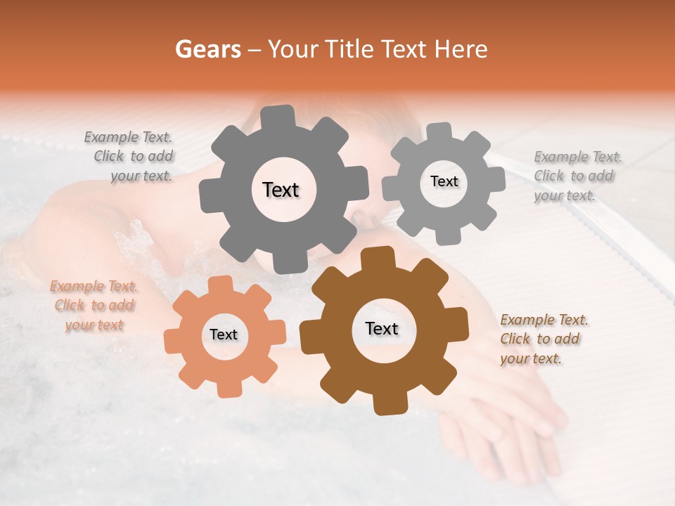 Pretty Blond Woman Relaxing In The Whirlpool PowerPoint Template