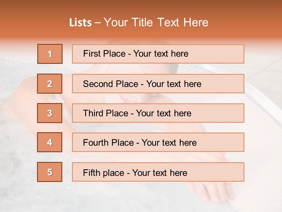 Pretty Blond Woman Relaxing In The Whirlpool PowerPoint Template