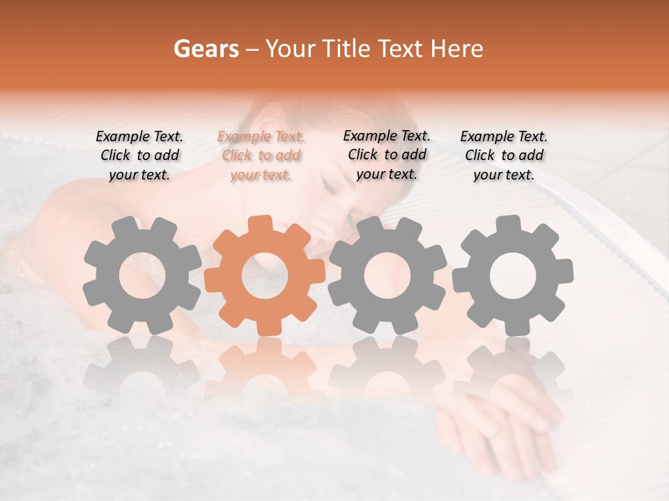 Pretty Blond Woman Relaxing In The Whirlpool PowerPoint Template